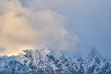 Blind Summit fine art landscape print featuring snow-covered New Zealand mountains and foggy alpine terrain. Moody Queenstown photography wall art, perfect for winter interiors. Premium giclée print on archival paper. Ideal for modern home décor, minimalist design, and Scandinavian-style spaces. Available from Melbourne Print Studio, part of the Snowdrift Collection.