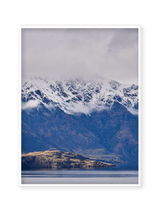 Cloud Fall, fine art landscape print, New Zealand mountain photography, snow-capped mountain wall art, moody alpine photo print, designer winter landscape wall art, fog and snow mountain print, Queenstown mountain art print, luxury home décor, fine art photography for interiors, minimalist wall print, contemporary nature photography, premium giclée print, Melbourne Print Studio, Australian Wall Prints, Scandinavian interior art, mountain range photography print, modern landscape wall décor