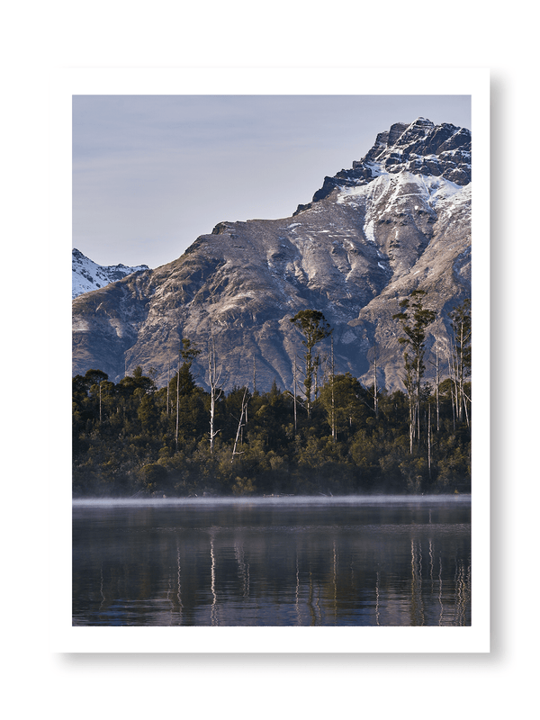 Deep Blue, fine art landscape print, New Zealand mountain photography, snow-capped mountain wall art, moody alpine photo print, designer winter landscape wall art, fog and snow mountain print, Queenstown mountain art print, luxury home décor, fine art photography for interiors, minimalist wall print, contemporary nature photography, premium giclée print, Melbourne Print Studio, Australian Wall Prints, Scandinavian interior art, mountain range photography print, modern landscape wall décor