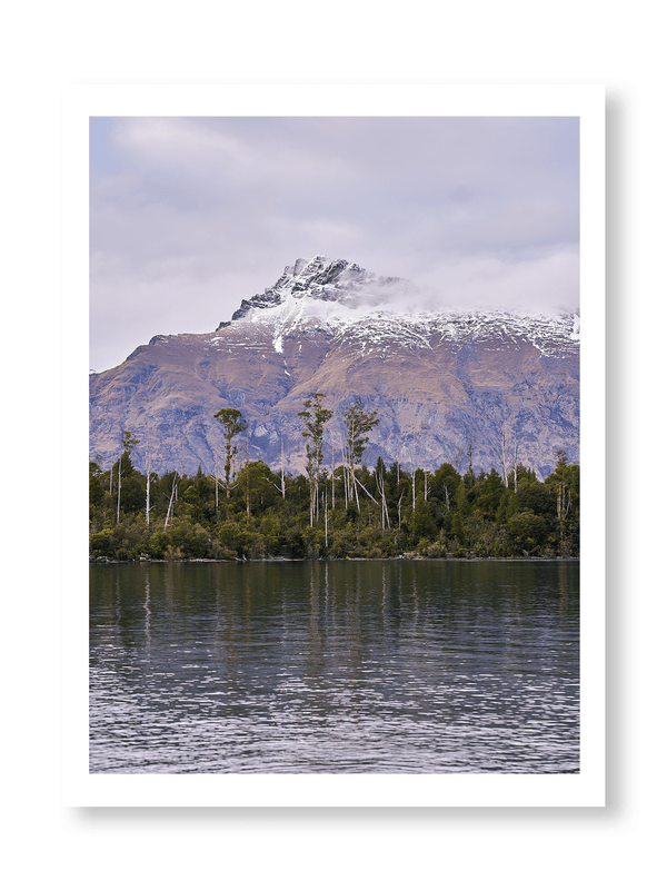 Still Water, fine art landscape print, New Zealand mountain photography, snow-capped mountain wall art, moody alpine photo print, designer winter landscape wall art, fog and snow mountain print, Queenstown mountain art print, luxury home décor, fine art photography for interiors, minimalist wall print, contemporary nature photography, premium giclée print, Melbourne Print Studio, Australian Wall Prints, Scandinavian interior art, mountain range photography print, modern landscape wall décor
