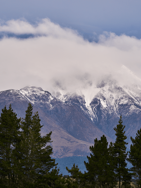 The Pines, fine art landscape print, New Zealand mountain photography, snow-capped mountain wall art, moody alpine photo print, designer winter landscape wall art, fog and snow mountain print, Queenstown mountain art print, luxury home décor, fine art photography for interiors, minimalist wall print, contemporary nature photography, premium giclée print, Melbourne Print Studio, Australian Wall Prints, Scandinavian interior art, mountain range photography print, modern landscape wall décor