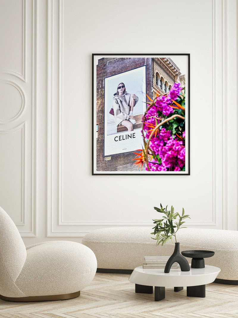 Shop Celine Blooms Photo Art Print a Fashion Design Art Print shot in Soho New York of a Celine Fashion Print themed photography wall art print from Giclée Studios wall artwork collection Buy Australian made fine art print poster and framed prints for the home and your interior décor
