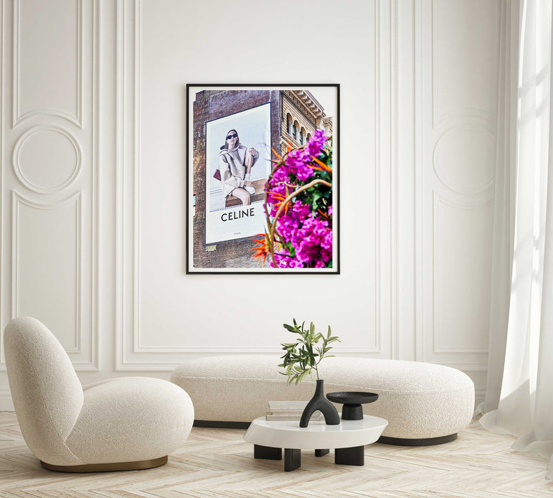 Shop Celine Blooms Photo Art Print a Fashion Design Art Print shot in Soho New York of a Celine Fashion Print themed photography wall art print from Giclée Studios wall artwork collection Buy Australian made fine art print poster and framed prints for the home and your interior décor