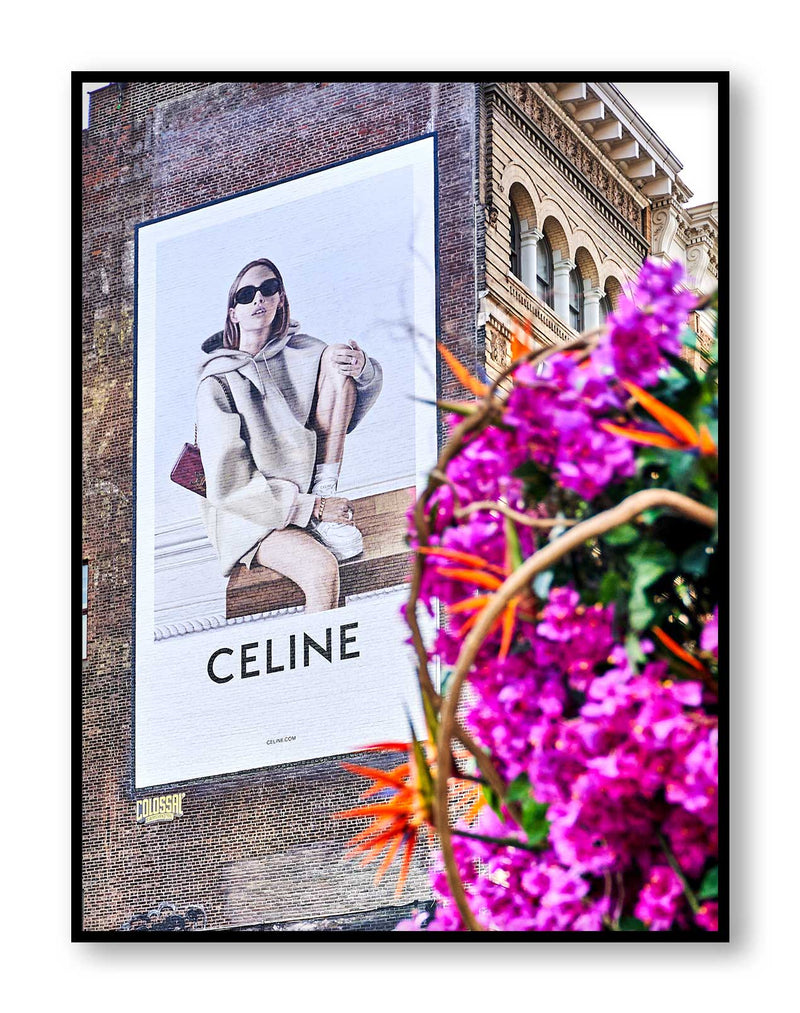Shop Celine Blooms Photo Art Print a Fashion Design Art Print shot in Soho New York of a Celine Fashion Print themed photography wall art print from Giclée Studios wall artwork collection Buy Australian made fine art print poster and framed prints for the home and your interior décor