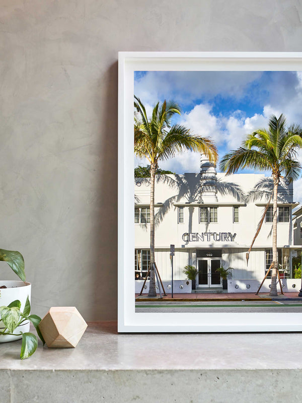 Miami artwork, Miami Poster Art, Mid-Century Architecture Art Print, Mid-Century Architecture Artwork, Architecture Wall Art Print, Architecture photography print, LA Wall Art Print, LA Art Print, interior design art prints, interior design wall art, home décor prints, home décor wall art, wall art prints, Melbourne Print Studio, Australian Wall Art Prints, Los Angeles Wall Art, LA Art, fine-art wall décor. This print option has a white border, so the print has a white border when it is framed.