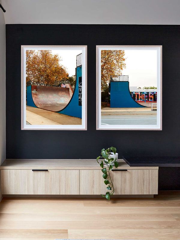 Skate ramp photography print, Graffiti Artwork, Streetscape graffiti artwork, Streetscape graffiti Photography Print, Melbourne Print Studio, Australian Wall Art Prints, Graffiti Skate Ramp Street fine-art wall décor print, Melbourne Graffiti Streetscape Print. 
