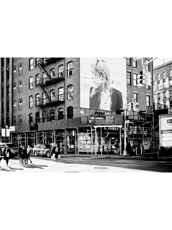 Designer B&W Saint Laurent Art Print, designer street photography print of a Saint Laurent billboard poster, and NYC streetscape art print, fashion prints, interior design prints, interior design wall art, home décor prints, home décor wall art, wall art prints, Melbourne Print Studio, Australian Wall Prints, Los Angeles Wall Art, LA Art, fine-art wall décor and interior design. Jacquemus, Old Celine (Céline), Prada, Yves Saint Laurent, Chanel Art Print, Bottega Veneta (New Bottega) and Louis Vuitton Art. 