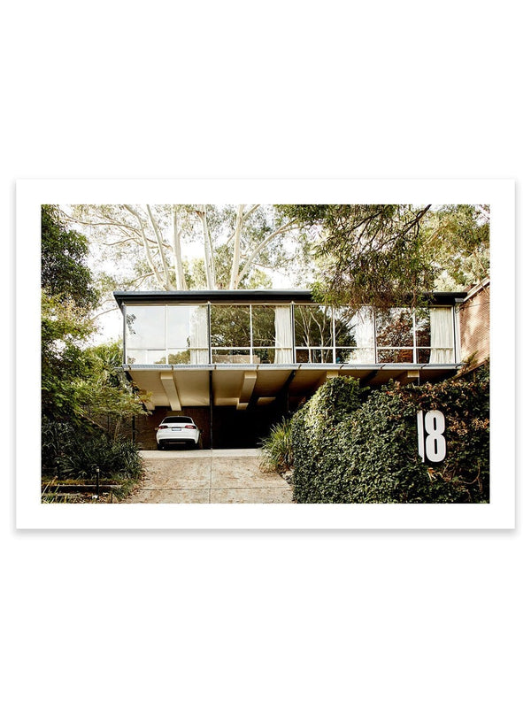 Photography art print Mid-Century Architecture House Melbourne, Mid-Century Print Poster, Architectural, Modern Photographic Wall Art Print Poster, Buy Melbourne architectural photography print, shop photography architecture print wall art Giclee Studios Art Prints