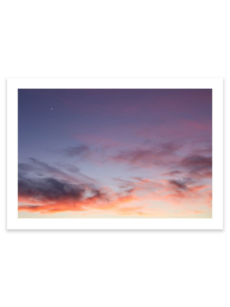 Stunning sunset, sunrise skyscape photography print, fashion prints, interior design prints, interior design wall art, home décor prints, home décor wall art, wall art prints, Melbourne Print Studio, Australian Wall Prints, Los Angeles Wall Art, LA Art. This print artwork has a white border (between 5cm and 4cm), when framed will have a white border. It is perfect for interior decorators interested in fine-art wall décor and interior design.