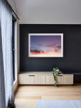 Stunning sunset, sunrise skyscape photography print, fashion prints, interior design prints, interior design wall art, home décor prints, home décor wall art, wall art prints, Melbourne Print Studio, Australian Wall Prints, Los Angeles Wall Art, LA Art. This print artwork has a white border (between 5cm and 4cm), when framed will have a white border. It is perfect for interior decorators interested in fine-art wall décor and interior design.