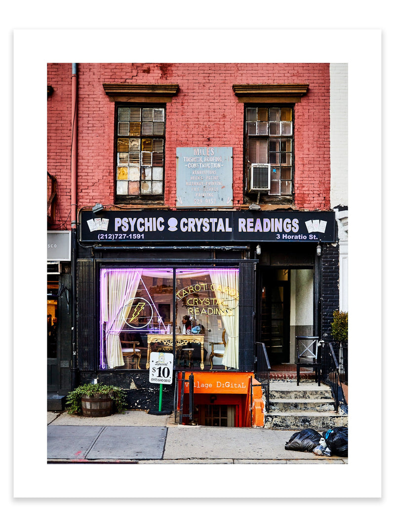 Psychic Artwork, Psychic Photography Print Artwork, Streetscape poster, Psychic street photography print poster, NYC streetscape art print, interior design prints, psychic crystal streetscape interior design wall art, edgy home décor prints, New York Wall Art, NYC Art, fine-art wall décor and interior design, horoscope art, horoscope photography print, Wicca print photography artwork, Wicca photography print wall art, Wicca Streetscape Wall Print, Wicca Streetscape Print Poster Art.