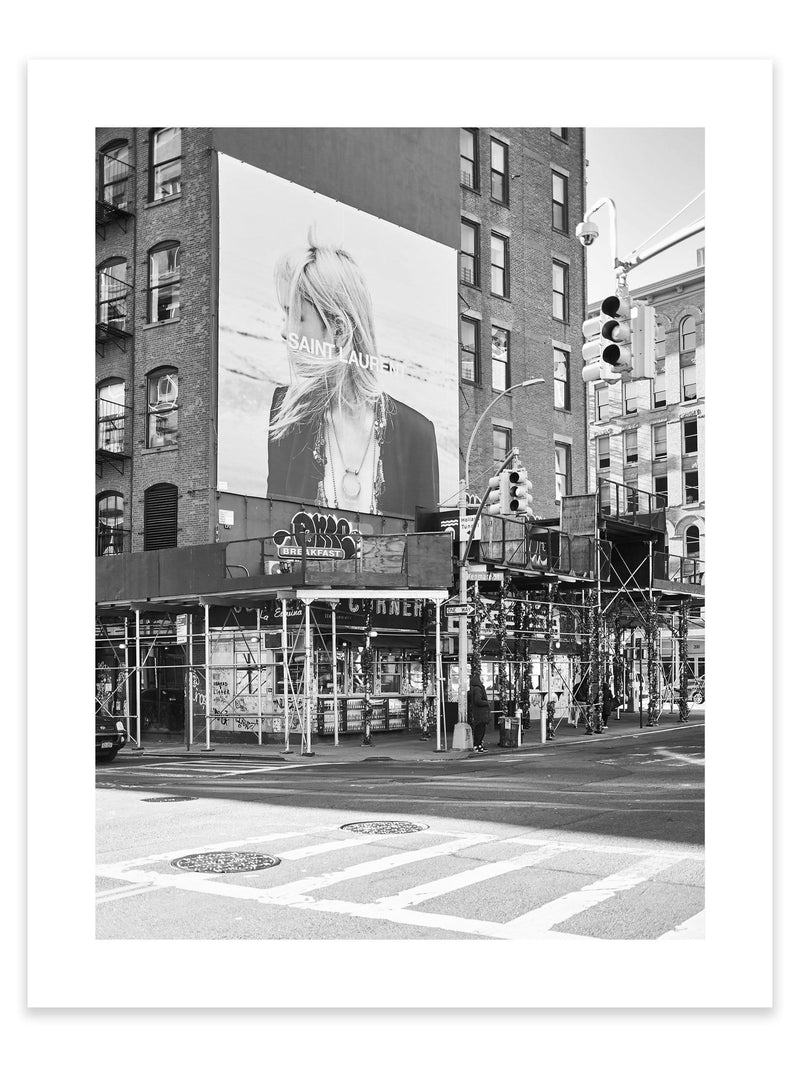 Designer B&W Saint Laurent Art Print, designer street photography print of a Saint Laurent billboard poster, and NYC streetscape art print, fashion prints, interior design prints, interior design wall art, home décor prints, home décor wall art, wall art prints, Melbourne Print Studio, Australian Wall Prints, Los Angeles Wall Art, LA Art, fine-art wall décor and interior design. Jacquemus, Old Celine (Céline), Prada, Yves Saint Laurent, Chanel Art Print, Bottega Veneta (New Bottega) and Louis Vuitton Art. 